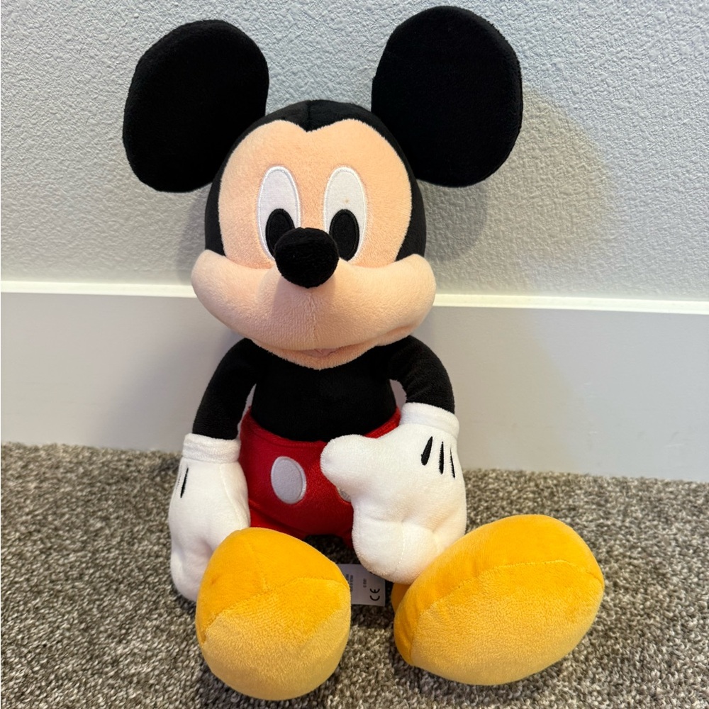 Disney Mickey Mouse Plush Toy - Black, Red, Yellow 12”